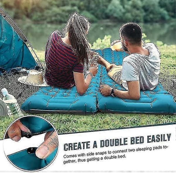 Self-Inflating Camping Mattress: Thick, Lightweight, Single Camping Mattress, Inflatable and Interconnectable Double Camping Mat and Compact Inflatable-FA- grey