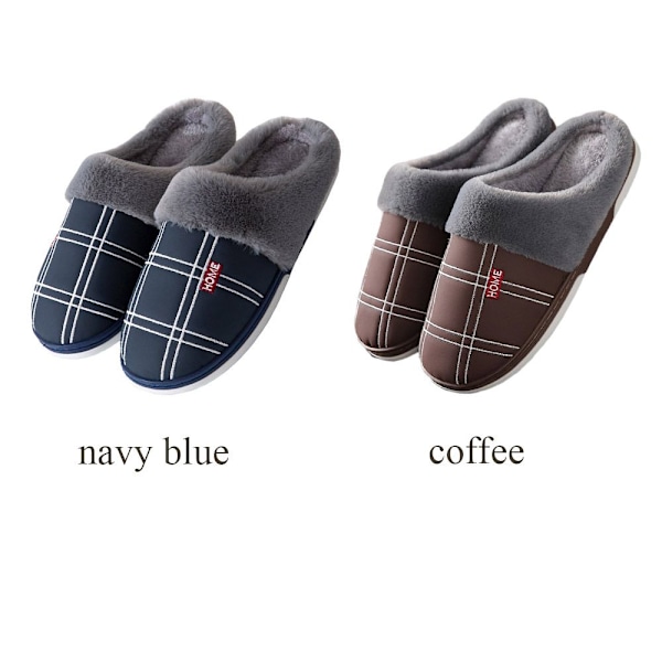 Vinter Herre Bomulls Hjemmesko Holder Varme Gulv Sko Kaffe 48-49 coffee