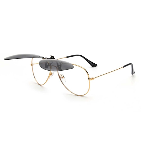 Clip-on Aviator Solbriller Pilotbriller Sort Sort black