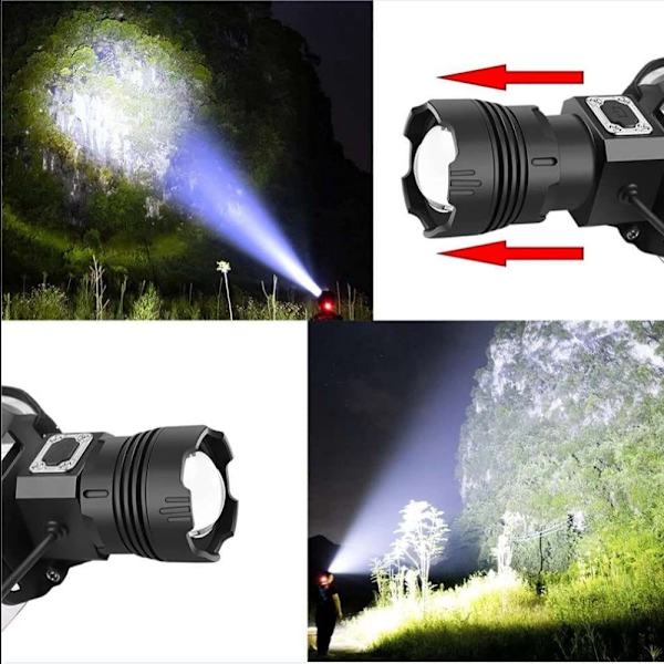 Strålkastare LED Uppladdningsbar, extremt ljusstark 10000 Lumen XHP99