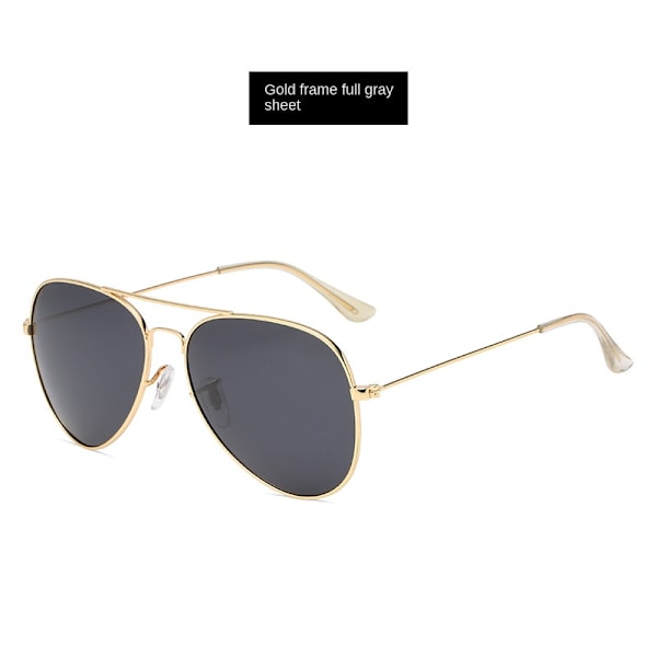 Klassiske polariserede solbriller Mode farve film solbriller Unisex Aviator solbriller Guld stel fuld Grå PG3026 Gold frame full Gray