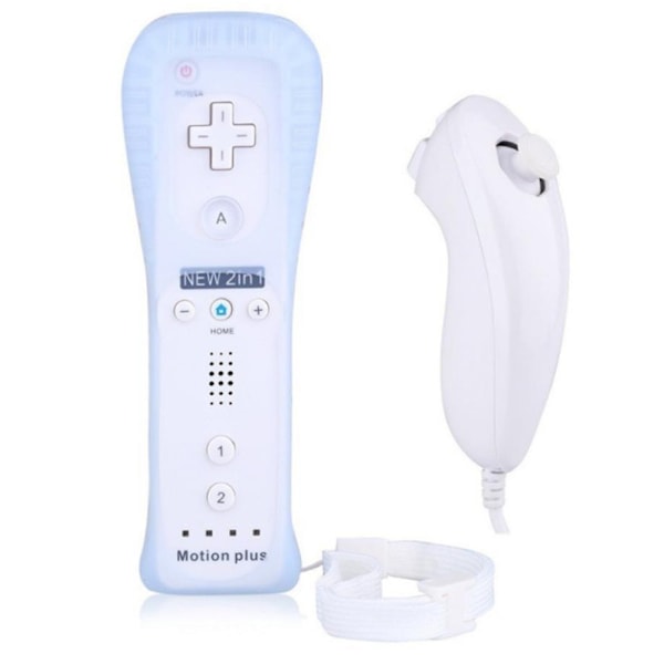 Inbyggd Motion Plus Trådlös Fjärrkontroll Gamepad Fjärrkontroll Joystick - Whi A Set White