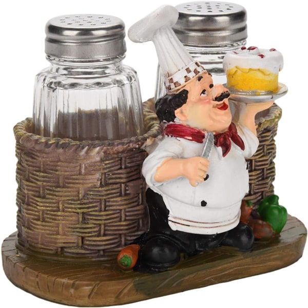 Kock Ornamente Salt och Peppar Shaker Set Resin Figurine Flaska