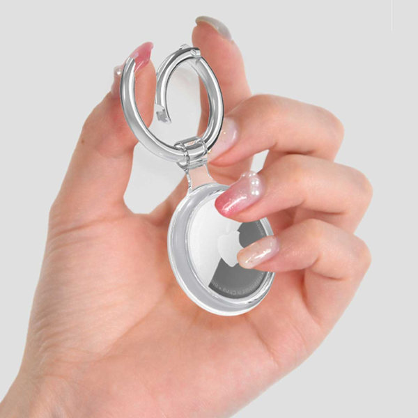 2-pack Genomskinligt Apple AirTag-fodral 360 Heltäckande transparent