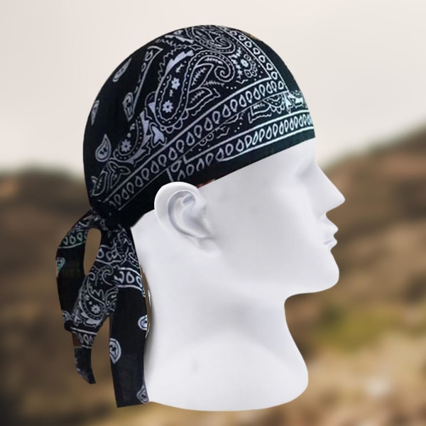 Turban Voksen Mænd Paisley Print Motorcykel Wrap Biker Hat Bandana Hovedbeklædning Skull Cap