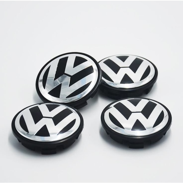 4 stk. VW-logo Ytre diameter 56 mm Deksel Felgemblem Felgmerke