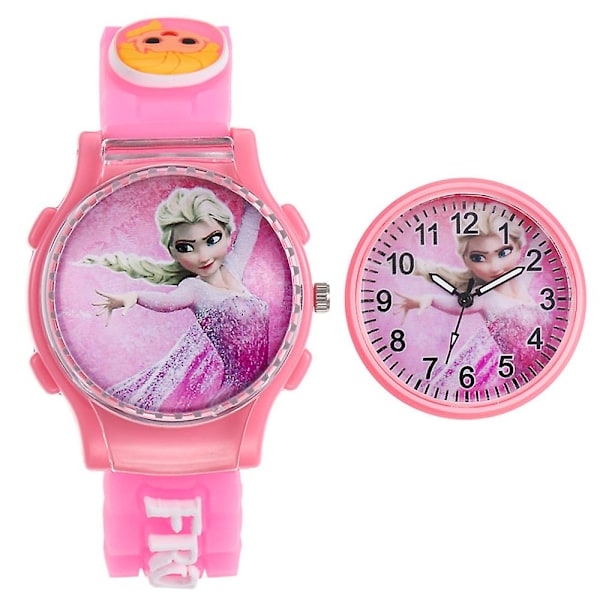 Børnepige Frozen Elsa håndledssvingende ur med justerbart armbånd [LGL] Pink