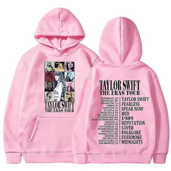 Unisex Hoodie Taylor The Eras Tour - Pojk- og Pigetrøje, Midnight Album Swift Print, Dame- og Herretøj, Hættetrøje - Perfekt Pink Pink 3XL