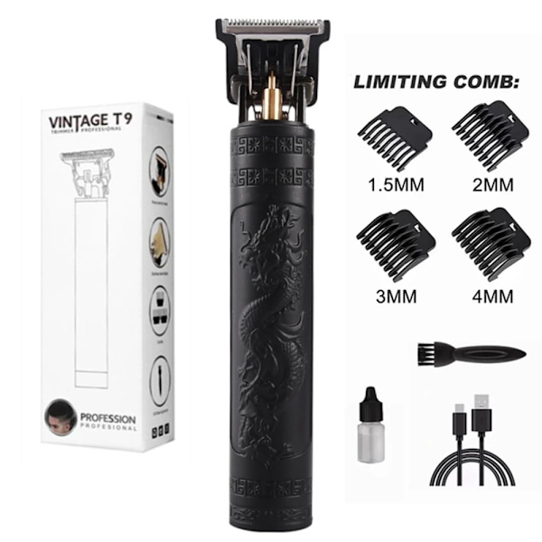 LCD-näyttö T9 Electric Hairber 0mm Partakone Hiustenleikkuri Kodinkoneet Matkat Parturi Partakoneet Partakone miehille Trimmeri M Black Dragon