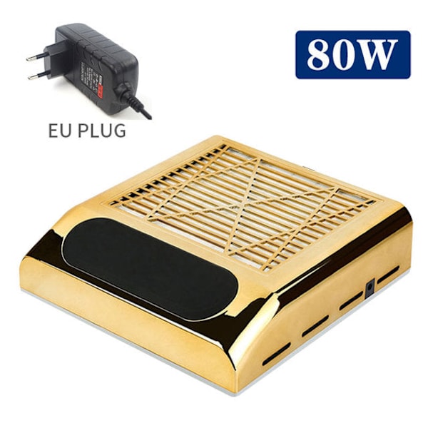 Nageldammsamlare Fläkt Dammsugare Manikyr Verktygsmaskiner Med Filter Stark Power Nail Art Tool Nageldammsugare EU Plug gold