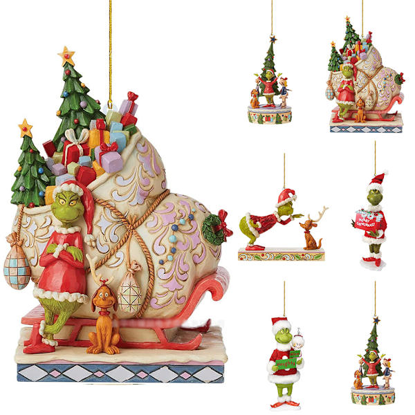 Julekule Grinch-pynt Henger til juletre Figur Henger Dekor B