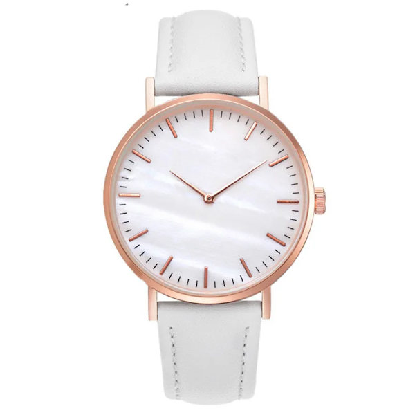 Nyt Mode Enkelt Ur Dameure Casual Dame Læder Kvartsur Ur Kvinder Relogio Feminino Zegarek Damski White(.608)