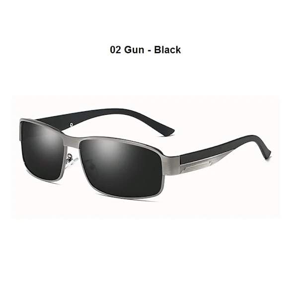 Luksuspolariset miesten aurinkolasit Herrasmiehen ajamiseen kalastukseen Designer-aurinkolasit Miehille Metalli Vintage-lasit Suojukset Antiheijastavat UV4 02 Gun - Black