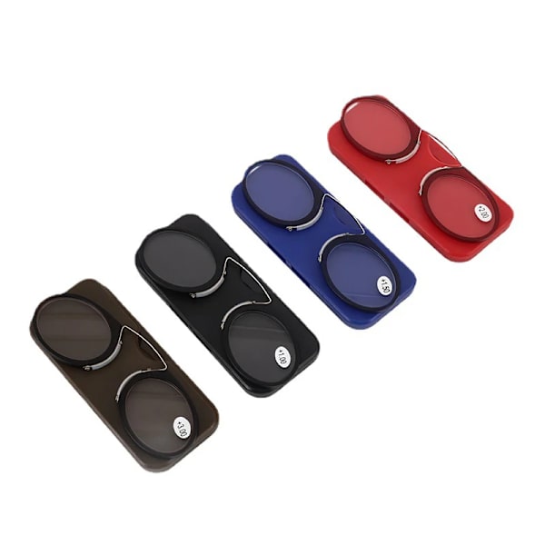 Liimattavat Mini-Clip Nenäsilta Lukulasit Ultratohuat Lukulasit 100-350 Kannettavat Presbyopia-Lasit Kotelolla C