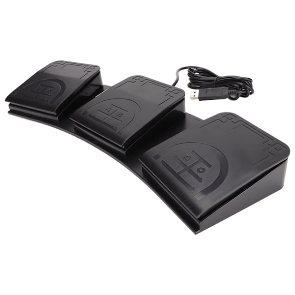 USB Fodkontakt 3-knaps Multifunktion Ergonomisk Følsom Holdbar USB Fodpedal til Spil Medieinstrument