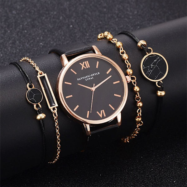 Kello Quartz Rannekello MUSTA Black
