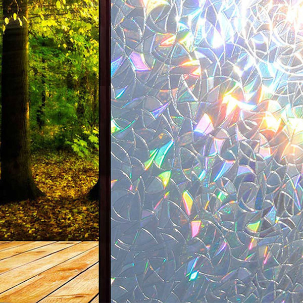 Iridescent 3D-fönsterfilm Sekretess Statisk glasdekor