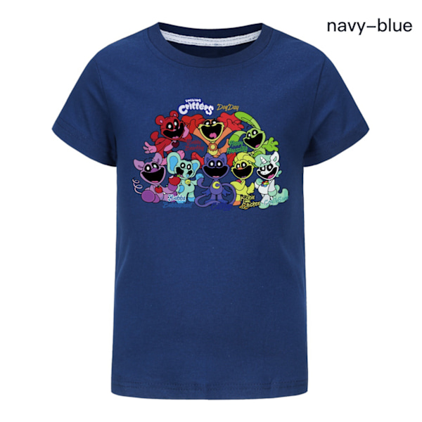 Playtime Kapitel 3 The Smiling Critters T-shirt Pojkar Flickor T-shirt Cartoon Anime T-shirts Harajuku Toppar T-shirts Sommar Kortärmad Marinblå 100 cm Navy