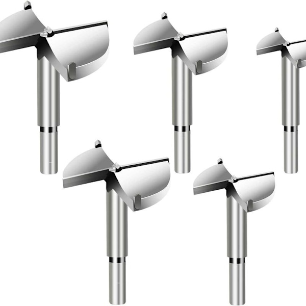 5 stk Forstner træbor Diameter 35/40/45/50/60mm Karbid forsænkede bor