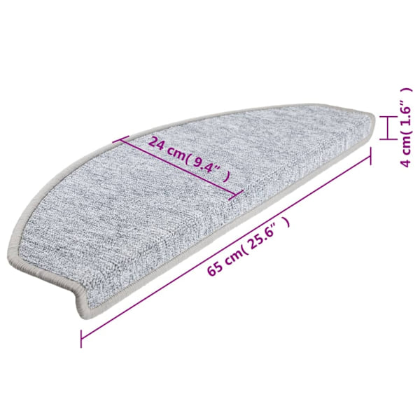 vidaXL 15 stk Trappetrinbræt grå 65x24x4 cm gray 4180