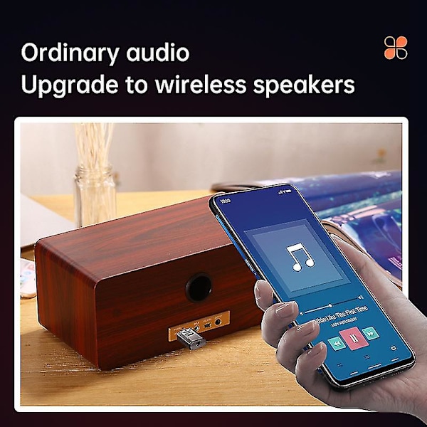 2kpl Bluetooth 5.0 lähetin vastaanotin 4in1 langaton ääni 3,5 mm USB aux-sovitin