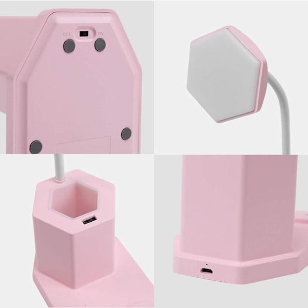 Bordlampe, varmt hvitt lys USB oppladbar justerbar berøring