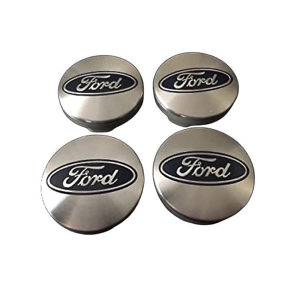 Silver Ford Navkapslar Navkapslar 54mm 4 st för C-max Galaxy Focus Mondeo Transit Ka Fiesta Kuga B-max-FA-