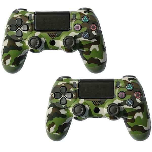 2 kpl PS4 DoubleShock Langaton ohjain Play-station 4:lle, vihreä camouflage