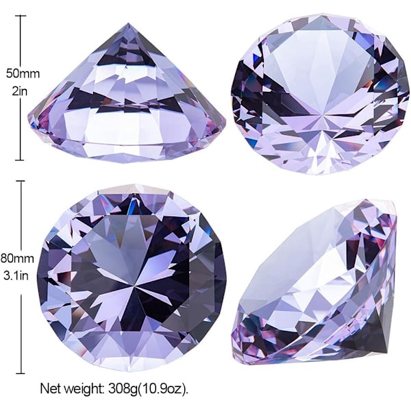 80mm(3,1 tum) Kristall Diamant Pappersvikt Prydnad Hemma Plats
