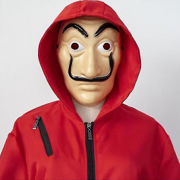 Halloween Cosplay La Casa De Papel kostume med maske