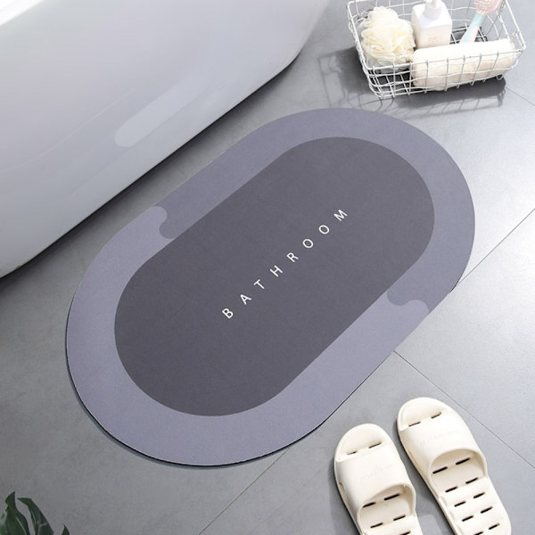 Modern Dusch Badrum Sovrum Anti-Slip Absorberande Matta Matta Mörkgrå Dark Gray 40x60cm