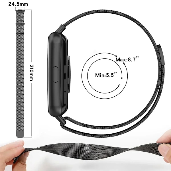 Metallband för Huawei Watch Fit/Fit 2 Armband med Fall Tpu Skärmskydd Klocka Passar Armband Milanese Magnetisk Loopp Urbandet S Band-Cas S Band-Case Huawei Watch Fit