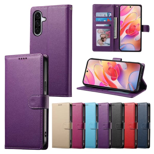 Magnetisk Litchi-læderpung til Samsung Galaxy A17 5G-FA-