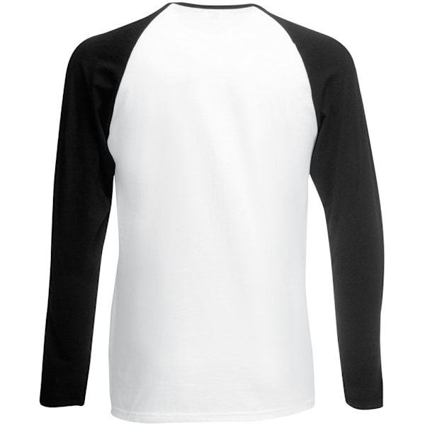 Fruit Of The Loom Herre Langarmet Baseball T-skjorte XL Hvit/Svart White/Black XL White/Black