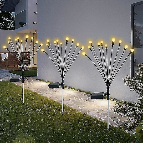 1 st 10 huvud solcellslampor Firefly, 10 LED utomhus vattentäta solenergi svajande trädgårdslampor