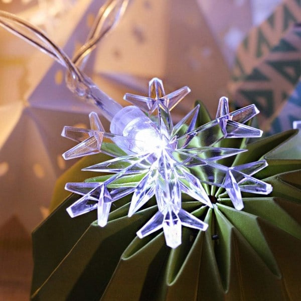 LED-slingor Jul Snöflinga Ljus 10 meter 80LED (Wh
