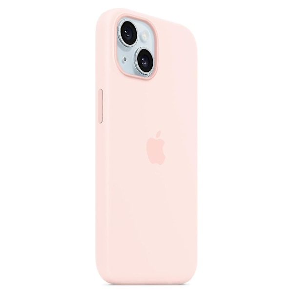 iPhone 15 Skal Kompatibelt med MagSafe Beskyttende Silikon Cover - Rosa