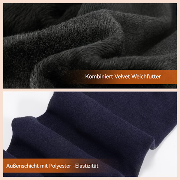 Varme vintertights med 2-delt tykt fleecefôr for kvinner