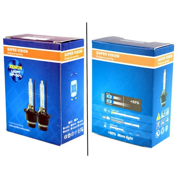 Xenon-lamput +50% D2R 35W 5000k xenonlamput Valvonta 52 5000k 2-pack