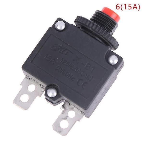 3 stk 5A 6A 8A 10A 15A 20A Termisk Afbryder Strømafbryder Overbelastningsbeskyttelse Sikring 3pcs-FA- 3pcs 15A