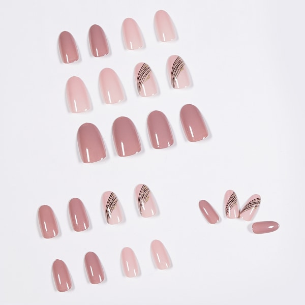 Tryk-på gel manicure bær negle mandel skrå