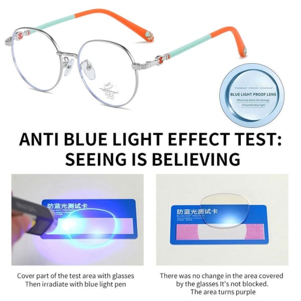 Anti-blå Ljus Barn Glasögon Barn Dator Ögonskydd Glasögon Ultra Lätt Ram 5