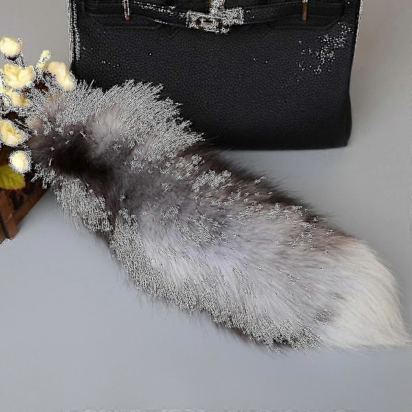 Plush-rävsvans Avaimenperä Turkis Häntä Avaimenperä 40cm Eläimen Häntä---Koodi16709