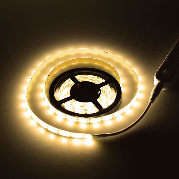 Varmt hvitt LED-stripe lys med bevegelsessensor 6,56 fot - Ekstern batteri