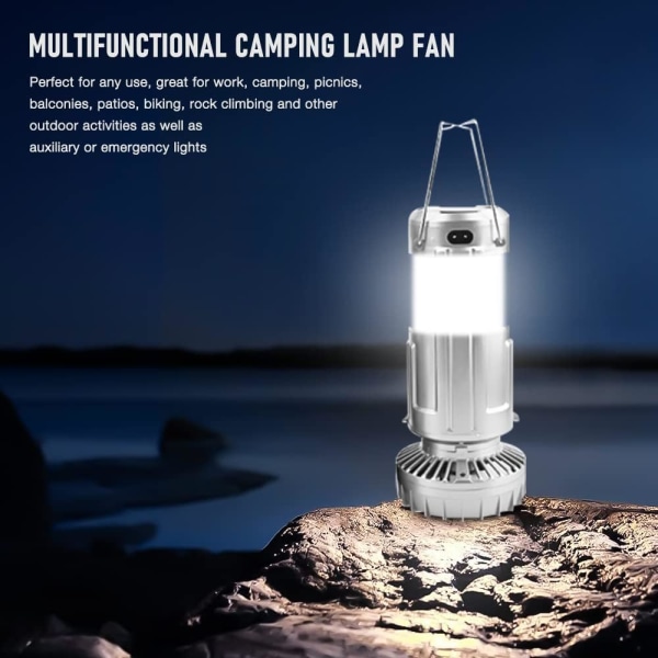 LED solcelledrevet campinglys, kraftigt campinglys med powerbank