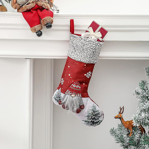 Julstrumpa, Jultomte Snögubbe Hänge Dekorativ Strumpa