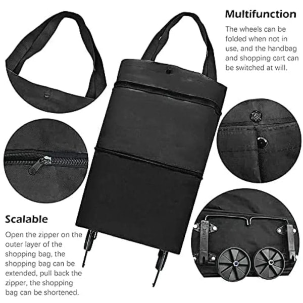 1 Foldbar Indkøbsvogn - Foldbar Indkøbspose med