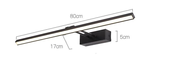 Moderne LED badeværelsesspejllampe sort 50cm 10W-FA-