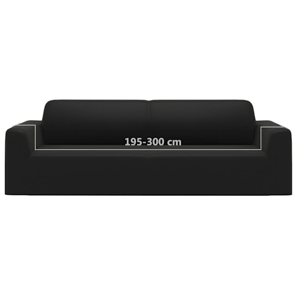 vidaXL Sofföverdrag 3-sits med stretch svart polyesterjersey black 1300