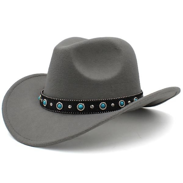 Vuxen western cowboyhatt grey